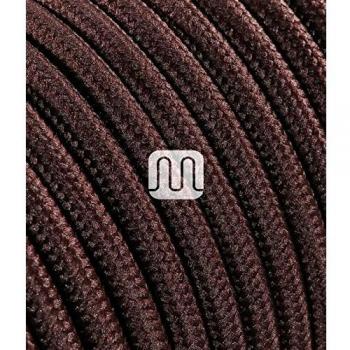 Cavo Eléctrico Textil Redondo Marrón 2x0.75 mm², 3 Metros, Diseño Italiano