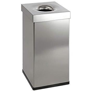 Cesto de Papel Cuadrado de Acero Inoxidable 55 L - Dimensiones 300 x 600 x 300 mm