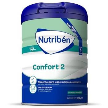 Nutribén Confort 2 - Leche en Polvo Bebé AntiCólicos y AntiEstreñimiento desde el Primer Día, Alimento Completo, sin Aceite de Palma, con Cacito Dosificador Incluido más