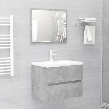 vidaXL Juego de muebles de baño madera de ingeniería gris hormigón