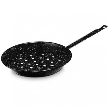 Sartén Castañera Inducción 28 cm Briebe Levante Acero Esmaltado Apta para Vitrocerámica, Gas y Horno Color Negro