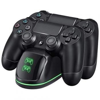VicTsing Cargador PS4 Dual Estación de Carga con indicador LED, Compatible con Playstation4, PS4, PS4 Pro, PS4 Slim Carga Rápida Completa