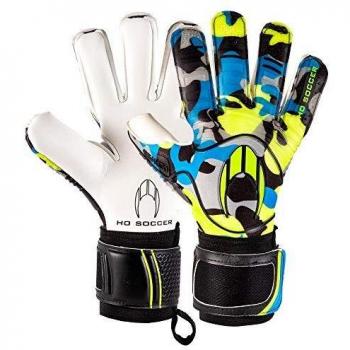 HO Soccer Eskudo Action Negative Guantes De Portero, Unisex Adulto, Azul/Negro/Lima/Gris, 8