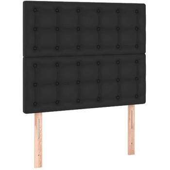 Cabecero con luces LED cuero sintético negro 80x5x118/128 cm
