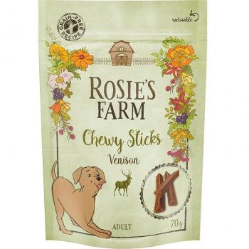 Rosie's Farm Chewy Sticks Snacks con Carne de Caza para Perros - Pack Económico: 5 x 70 g