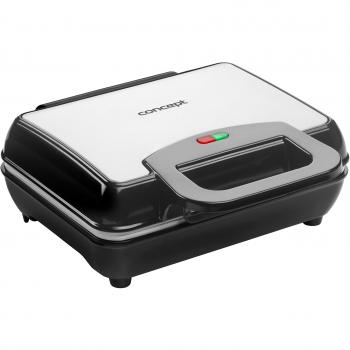 Concept Electrodomésticos VF3040 Gofrera, 1000 W, Acero Inoxidable, Negro