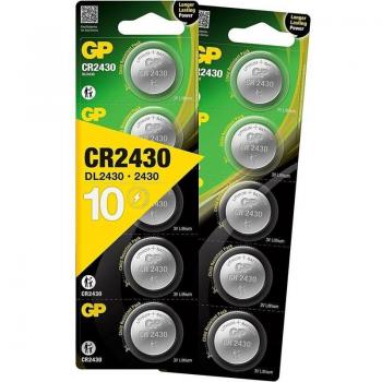 Pilas de Botón Litio GP CR2430 3V - Pack de 10