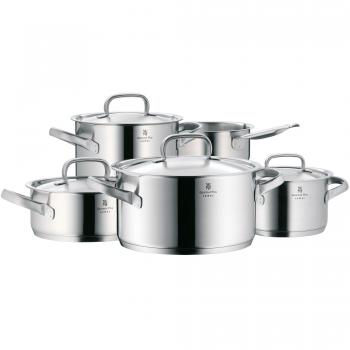 WMF Gourmet Plus-Batería de Cocina, Cromargan Acero Inoxidable, 5 Piezas, 3 olla pequeñas