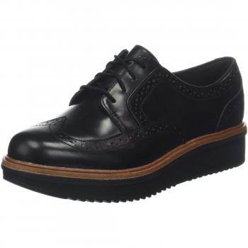 Clarks Teadale Maira, Zapatos de Cordones Brogue para Mujer, Negro