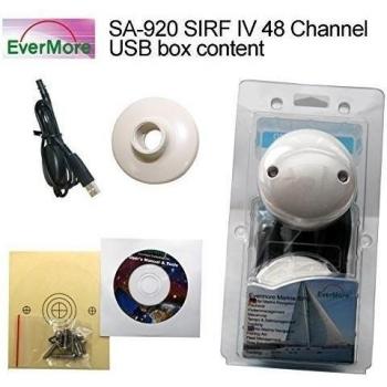 'SA de 920 48 canales USB Receptor GPS SiRF 4 Chip. Satélite Receptor para Marino Yates sa920 48 Canal All In View de Evermore para conexión en PC Ordenador de a bordo Laptop Desktop NMEA 0183 Adecuado para Windows 10 8 7 Vista XP 98 Apple Ma