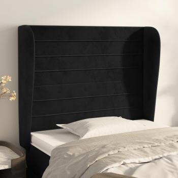 Cabecero con orejas de terciopelo negro 83x23x118/128 cm Vidaxl Negro