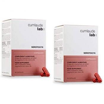 CUMLAUDE Serotogyn Complemento Alimenticio para Disminuir los Sofocos durante la Menopausia, Pack de 2 x 60 Cápsulas
