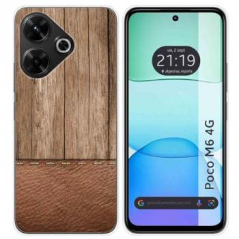 Funda de Silicona para Xiaomi Poco M6 4G con Diseño de Madera 09
