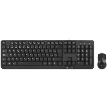 NGS Cocoa Kit Teclado Multimedia QWERTY Italiano + Ratón 1200 DPI USB Negro