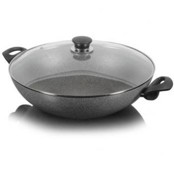 Wok de Granito Inducción con 2 Asas y Tapa Ballarini Ferrara 36 cm