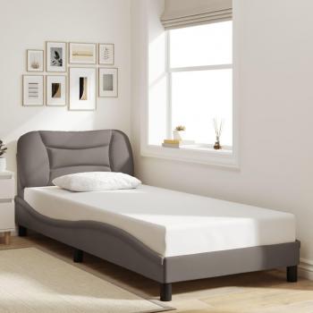 Cabecero de cama redondo con tortortorera 80x200 cm en tela gris taupe