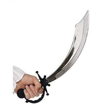 Smiffy's-94309 Espada Pirata, 50cm / 20in, Color Plata, No es Applicable