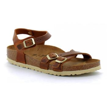 Sandalias planas Birkenstock Kumba de cuero cognac para mujer, talla 36