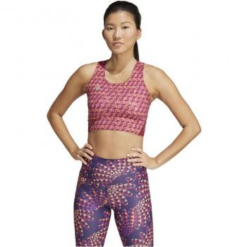 Camiseta de running adidas adizero x farm mujer granate, tipo: camiseta deportiva, características: diseño ligero y transpirable, ajuste específico para mujer, tecnología que favorece la ventilación, estampado multicolor inspirado en la naturaleza