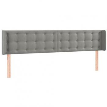 Cabecero con LED de terciopelo gris claro 183x16x78/88 cm
