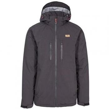 Trespass Chaqueta impermeable Toffit para hombre con capucha extraíble, Hombre, Chaqueta impermeable con capucha extraíble., MAJKRATR0003_DAGS, gris oscuro, S