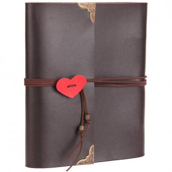Album de Fotos de Piel,Libros de Firmas para Boda Scrapbook Album Cuaderno de Cuero Diario de Viaje Vintage Regalo Original para Aniversario de Boda de Oro Cumpleaños Navidad para Novios Novia Amiga