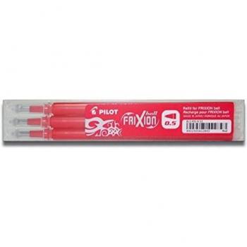 Recarga Pilot Frixion Ball Clicker 0,5 mm - Color Rojo - Set de 3 unidades