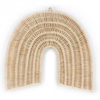 Aplique decorativo de pared Alondra en ratán en forma de arco iris