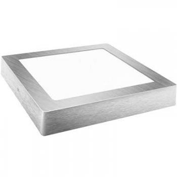 Downlight LED de superficie cuadrado plata mate 24W 4200K