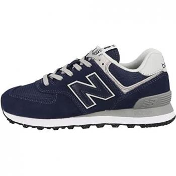 New Balance Women's 574 Core Sneakers - Navy Blue/Grey, Size 36.5