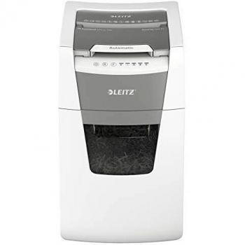 Leitz IQ Autofeed Destructora de Papel de Corte Transversal P4 para Oficinas Pequeñas, Automática, 150 Hojas, Papelera de 44 Litros, Blanca, 80130000