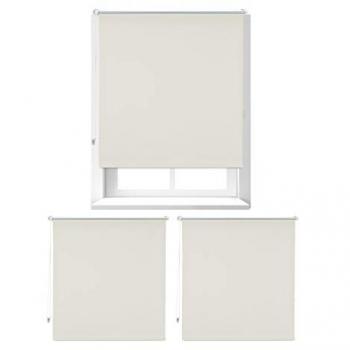Set de 3 Estores Opacos Térmicos Sin Taladro 110x160 cm Beige