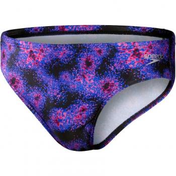 Speedo Bañador de Hombre de Natación 8cm Allover Digital Brief Negro