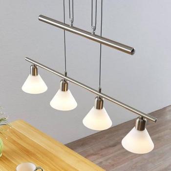 Lindby Lámpara colgante Delira 4 luces, gris, moderno, metal, E14