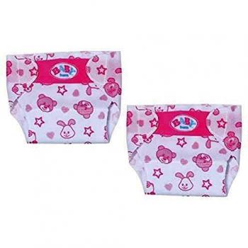 Pañales Pequeños Baby Born - Pack de 2 Unidades de 36 cm - Para niños a partir de 2 años - Fácil para manos pequeñas - Promueve la empatía y habilidades sociales - Bonitos estampados
