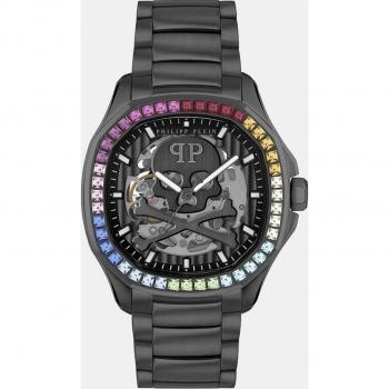 Philipp Plein Skeleton Spectre Rainbow Automatic Watch, Black, Men's, One Size
