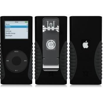 Xtrememac TuffWrap Accent para iPod nano G2 - Negro/Gris
