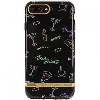 RICHMOND & FINCH Diseñada para iPhone 6+ / 6s+ / 7+ / 8+ Funda, Malos Hábitos Funda con Detalles Dorados for iPhone 6+ / 6s+ / 7+ / 8+