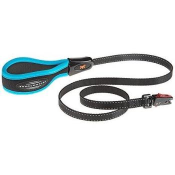Correa para perros Ferplast Ergofluo Matic con mosquetón automático y empuñadura acolchada, 120 cm x 15 mm, color azul