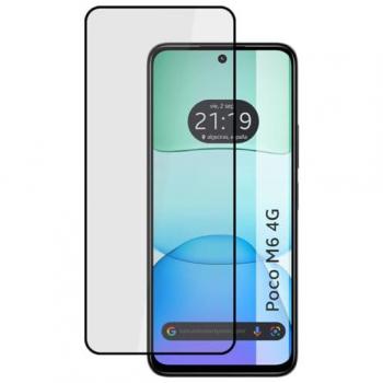 Protector de Cristal Templado Completo 5D Full Glue Negro para Xiaomi Poco M6 4G