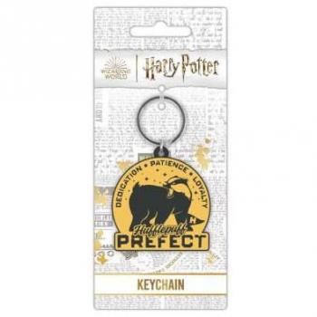 Llavero de goma Harry Potter Hufflepuff con diseño del Clubhouse - Amarillo/Negro, 6 cm