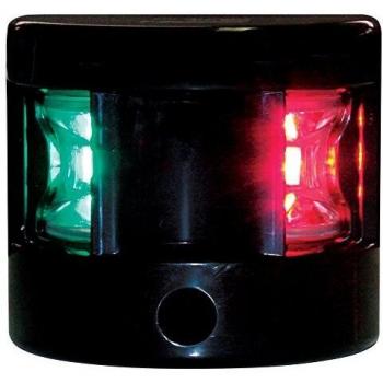Lalizas Feu Bicolore latéral, lumière LED Rouge et Verte 12-15V & 1W, Montage à la verticale, visibilité jusqu'à 1NM, Couleur Noire