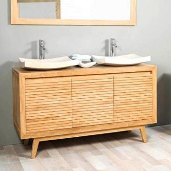 Mueble para cuarto de baño Wanda Collection de teca Vintage 140 - Marrón
