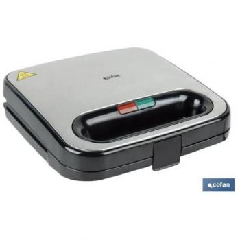 Sandwichera color acero/negra 750W 23.7 x 23.3 x 8 cm COFAN