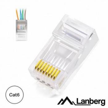 Lanberg PLU-6000EZ Conector RJ45 Cat.6 UTP 8P8C Pass Through Transparente 100 Unidades