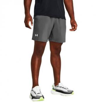 Pantalones Cortos Under Armour Launch 7in Unlined para Hombre, Color Castlerock / Castlerock / Reflectante, Talla Medium
