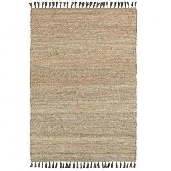 Alfombra Neo-étnica de Yute Natural y Algodón Marrón 120 x 170 cm