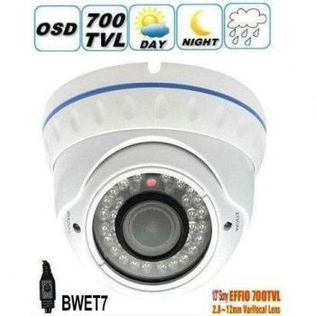 BW? BWET7 1/3 Sony CCD EFFIO-E 700TVLine IR Vandal-proof CCTV Dome Camera With 2.0 Megapixel 2.8-12mm Lens,30M Night Vision