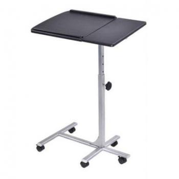 Portable Adjustable Height Sit-Stand Rolling Laptop Desk with Angle Adjustment