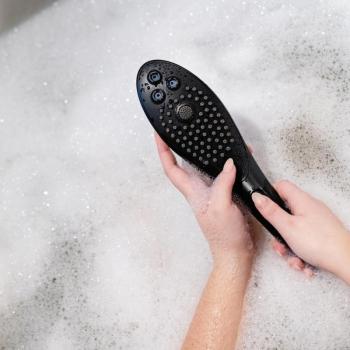Cabezal de Ducha Estimulador Wave 27 cm Black